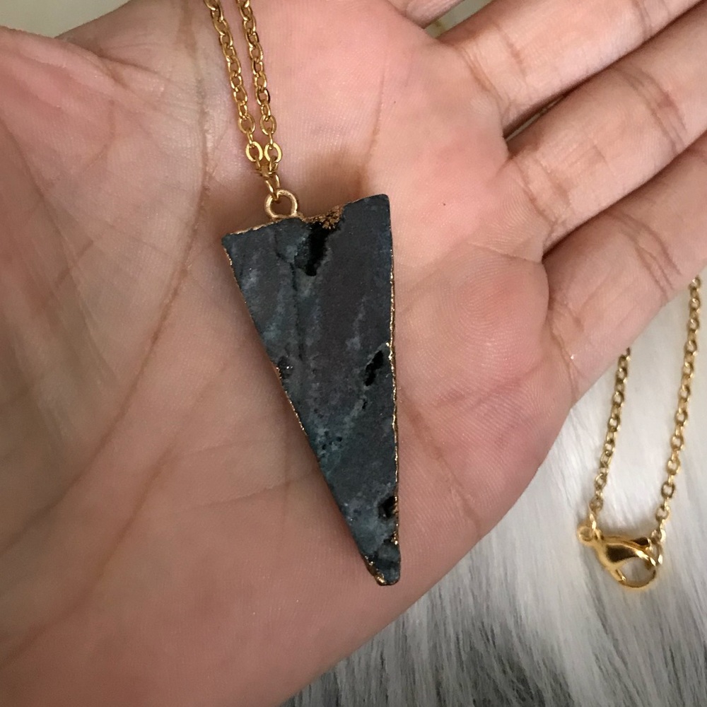 Natural Druzy Agate Necklace - Picture 7 of 8